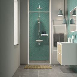 Sealskin Contour drzwi prysznicowe 90 cm biały mat/szkło przezroczyste CD200906025100