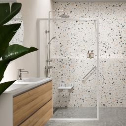 Sealskin Contour Walk-In ścianka prysznicowa 140 cm wolnostojąca biały mat/szkło przezroczyste CDA31386025100