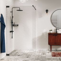 Sealskin Pure ścianka prysznicowa walk-in 120 cm czarny mat/szkło przezroczyste PU011206195100