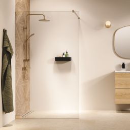 Sealskin Pure ścianka prysznicowa walk-in 120 cm złoty szczotkowany/szkło przezroczyste PU011206495100