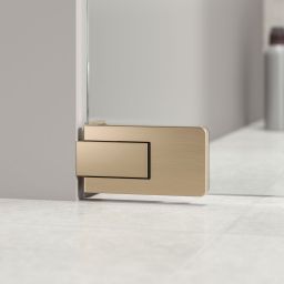 Sealskin Pure drzwi prysznicowe 80 cm uchylne złoty szczotkowany/szkło przezroczyste PU140806495100