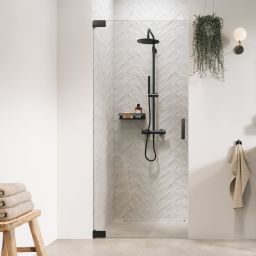 Sealskin Pure drzwi prysznicowe 100 cm uchylne grafitowy szczotkowany/szkło przezroczyste PU141006145100