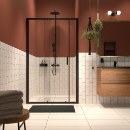 Sealskin INC drzwi prysznicowe 118 cm wnękowe czarny mat/szkło przezroczyste XI101206195100