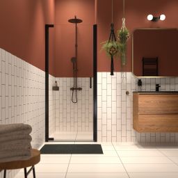 Sealskin INC drzwi prysznicowe 88 cm wnękowe czarny mat/szkło przezroczyste XI200906195100