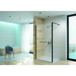 Sanplast Altus PI/ALTIIa Walk-In ścianka prysznicowa 80 cm czarny mat/szkło przezroczyste 600-121-2521-59-401