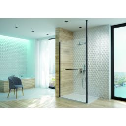 Sanplast Altus PI/ALTIIa Walk-In ścianka prysznicowa 100 cm czarny mat/szkło przezroczyste 600-121-2541-59-401