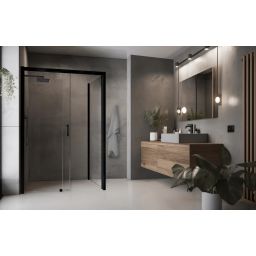 Sanplast TX ścianka prysznicowa 100 cm czarny mat/szkło przezroczyste 600-271-1330-59-401