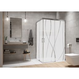 Sanplast Free Zone kabina prysznicowa 100x90 cm prostokątna biały /szkło ze wzorem 600-271-3720-01-231