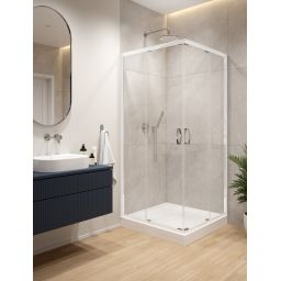 Sanplast Fris kabina prysznicowa 80x80 cm kwadratowa biały połysk/szkło przezroczyste 600-330-0050-01-400