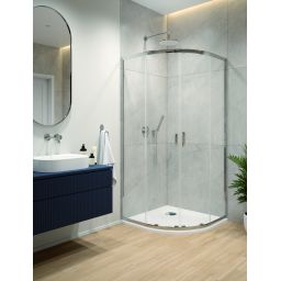 Sanplast Fris kabina prysznicowa 80x80 cm półokrągła srebrny połysk/szkło przezroczyste 600-331-0250-38-400