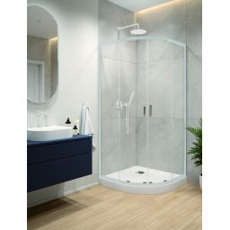 Sanplast Fris kabina prysznicowa 90x90 cm półokrągła biały połysk/szkło przezroczyste 600-331-0260-01-400