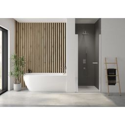 Sanplast Exa Line drzwi prysznicowe z profilem 70 cm uchylne biały mat/szkło przezroczyste 600-540-0710-24-401