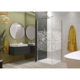 Sanplast Exa Line drzwi prysznicowe z profilem 70 cm uchylne srebrny połysk/szkło ze wzorem 600-540-0710-38-151