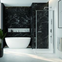 Sanplast Exa Line drzwi prysznicowe z profilem 70 cm uchylne srebrny połysk/szkło przezroczyste 600-540-0710-38-401