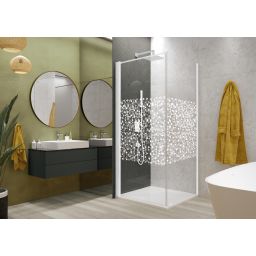 Sanplast Exa Line drzwi prysznicowe z profilem 100 cm uchylne biały mat/szkło ze wzorem 600-540-0760-24-151