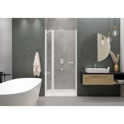 Sanplast Exa Line drzwi prysznicowe z profilem DJ2/Exa-100 cm uchylne biały mat/szkło przezroczyste 600-540-0790-24-401