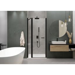 Sanplast Exa Line drzwi prysznicowe z profilem DJ2/Exa-100 cm uchylne czarny mat/szkło przezroczyste 600-540-0790-59-401