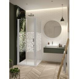 Sanplast Exa Line drzwi prysznicowe z profilem DD/Exa-70 cm uchylne biały mat/szkło ze wzorem 600-540-0910-24-151