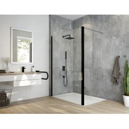 Sanplast Exa Line kabina prysznicowa walk-in 120x33,5 cm czarny mat/szkło przezroczyste 600-540-1000-59-401