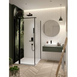 Sanplast Exa Line ścianka prysznicowa SS0/Exa-75 cm czarny mat/szkło przezroczyste 600-540-1120-59-401