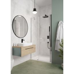 Sanplast Exa Line ścianka przedłużająca SS2/Exa Line 20 cm stała srebrny błyszczący/szkło przezroczyste 600-540-1200-38-401