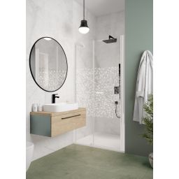 Sanplast Exa Line ścianka przedłużająca SS2/Exa-40 cm stała biały mat/szkło ze wzorem 600-540-1220-24-151