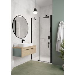 Sanplast Exa Line ścianka przedłużająca SS2/Exa Line 40 cm stała czarny mat/szkło przezroczyste 600-540-1220-59-401