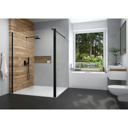 Sanplast Exa Line ścianka prysznicowa walk-in 60 cm czarny mat/szkło przezroczyste 600-540-1240-59-401