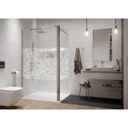 Sanplast Exa Line kabina prysznicowa walk-in 70x33,5 cm srebrny połysk/szkło ze wzorem 600-540-1260-38-151