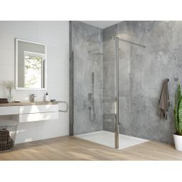 Sanplast Exa Line kabina prysznicowa walk-in 70x33,5 cm srebrny połysk/szkło przezroczyste 600-540-1260-38-401