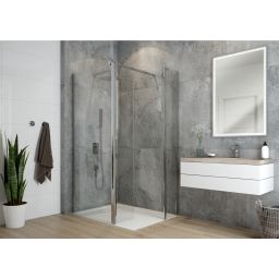 Sanplast Exa Line kabina prysznicowa walk-in 70x33,5 cm srebrny połysk/szkło przezroczyste 600-540-1260-38-401