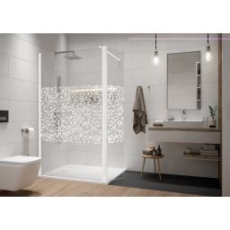 Sanplast Exa Line kabina prysznicowa walk-in 110x33,5 cm biały mat/szkło ze wzorem 600-540-1270-24-151