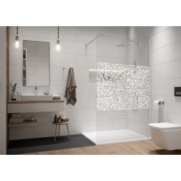 Sanplast Exa Line ścianka prysznicowa walk-in 60 cm biały mat/szkło ze wzorem 600-540-1400-24-151