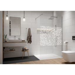 Sanplast Exa Line ścianka prysznicowa walk-in 70 cm srebrny połysk/szkło ze wzorem 600-540-1410-38-151