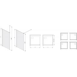 Sanplast Exa Line ścianka prysznicowa walk-in 100 cm biały mat/szkło ze wzorem 600-540-1540-24-151