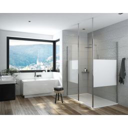 Sanplast Exa Line ścianka prysznicowa walk-in 120 cm srebrny połysk/szkło ze wzorem 600-540-1560-38-201