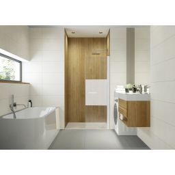 Sanplast Exa Line ścianka prysznicowa walk-in 70 cm biały mat/szkło ze wzorem 600-540-1600-24-201