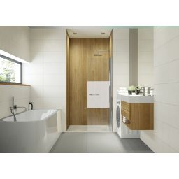 Sanplast Exa Line ścianka prysznicowa walk-in 70 cm srebrny połysk/szkło ze wzorem 600-540-1600-38-201