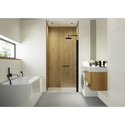 Sanplast Exa Line ścianka prysznicowa walk-in 90 cm czarny mat/szkło przezroczyste 600-540-1630-59-401