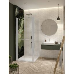 Sanplast Exa Line ścianka prysznicowa SS1/Exa-80 cm stała biały mat/szkło przezroczyste 600-540-1930-24-401