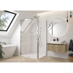 Sanplast Exa Line drzwi prysznicowe przesuwne D2/Exa Line-120-130 cm srebrny błyszczący/szkło przezroczyste 600-540-2530-38-401