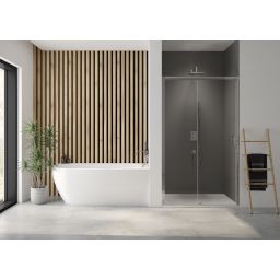 Sanplast Exa Line drzwi prysznicowe przesuwne D2/Exa Line-150-160 cm srebrny błyszczący/szkło przezroczyste 600-540-2560-38-401