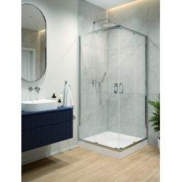 Sanplast Fris kabina z brodzikiem 90x90 cm kwadratowa srebrny połysk/szkło przezroczyste 602-330-1060-38-400