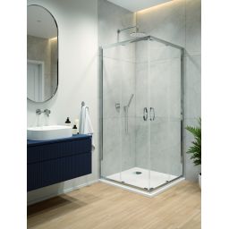 Sanplast Fris kabina z brodzikiem 80x80 cm kwadratowa srebrny połysk/szkło przezroczyste 602-330-2050-38-400
