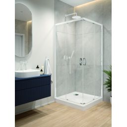 Sanplast Fris kabina z brodzikiem 80x80 cm kwadratowa biały połysk/szkło przezroczyste 602-330-3050-01-400