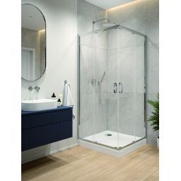 Sanplast Fris kabina z brodzikiem 80x80 cm kwadratowa srebrny połysk/szkło przezroczyste 602-330-3050-38-400