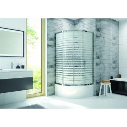 Sanplast Fris kabina prysznicowa 90x90 cm półokrągła srebrny połysk/szkło ze wzorem 600-331-0360-38-180