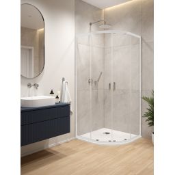 Sanplast Fris kabina z brodzikiem 80x80 cm półokrągła biały połysk/szkło przezroczyste 602-331-2250-01-400