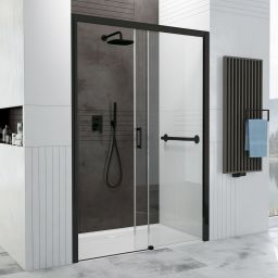 Sanplast Free Zone drzwi prysznicowe 160 cm rozsuwane czarny mat/szkło przezroczyste 600-271-3240-59-401