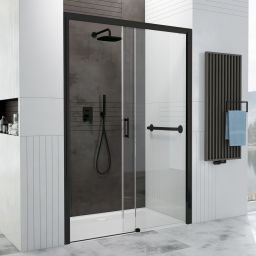 Sanplast Free Zone drzwi prysznicowe 140 cm rozsuwane czarny mat/szkło przezroczyste 600-271-3200-59-401